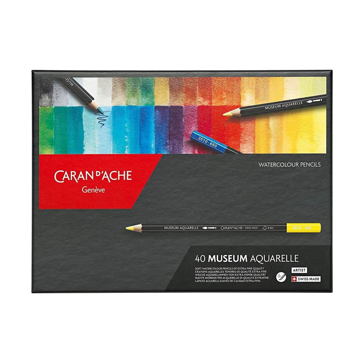 Caran d'Ache Museum Aquarelle Sulu Boya Kalem Seti 40 Renk