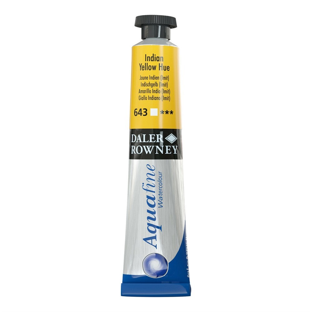 Daler Rowney Aquafine Watercolour 8ml Tube 643 Indian Yellow Hue