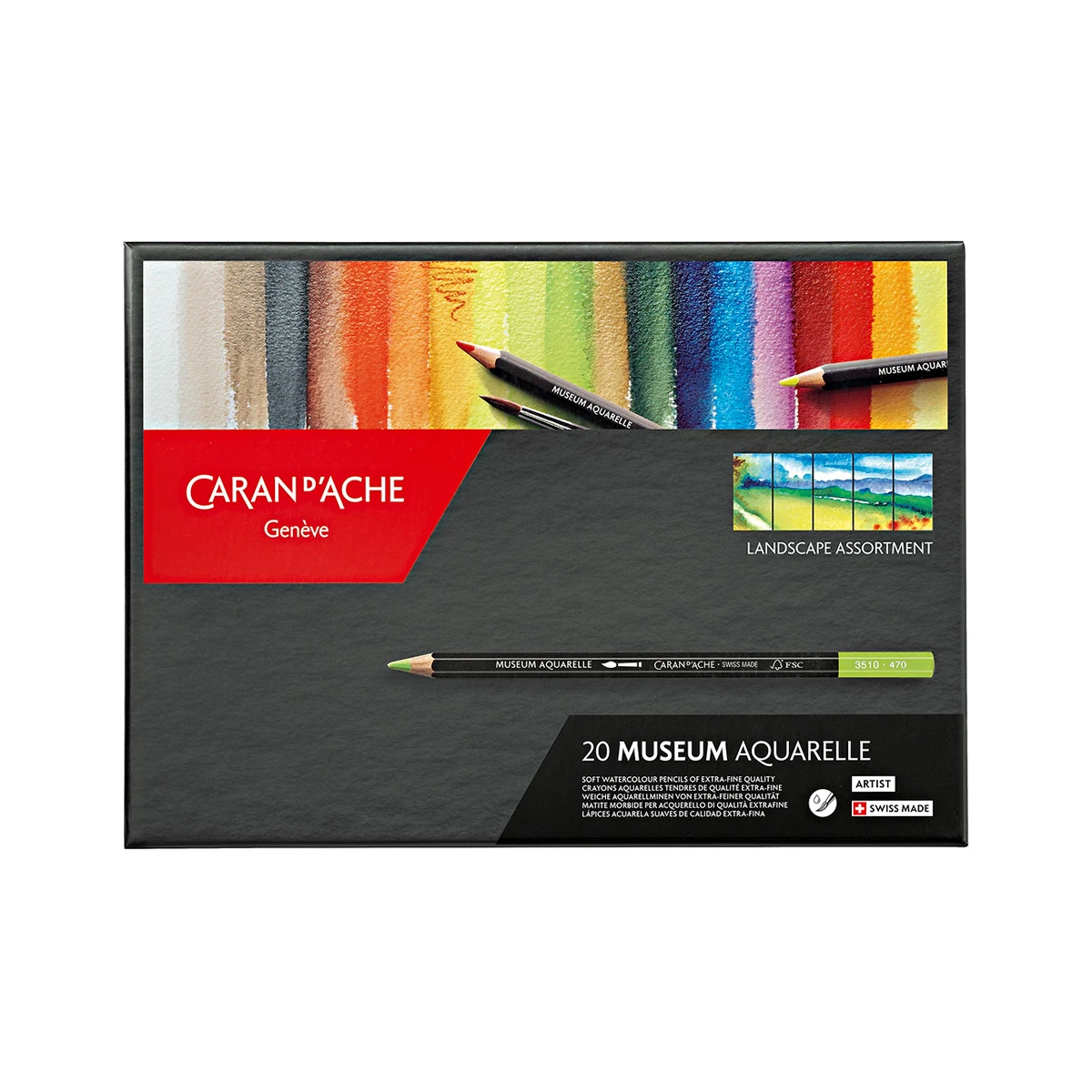 Caran d'Ache Museum Aquarell Landscape Assortment Sulu Boya Kalem Seti 20 Renk