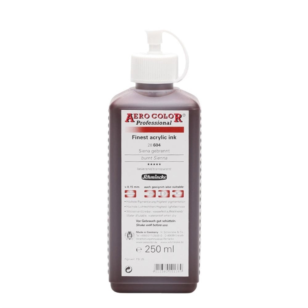 Schmincke Aero Color Akrilik Mürekkep 250 ml 604 Burnt Sienna