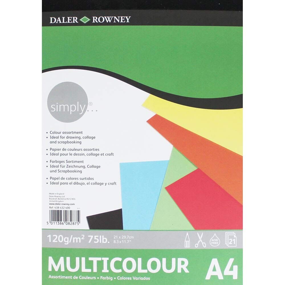DALER ROWNEY Simply Multicolour Pad A3 - 120Gsm 24Sheet