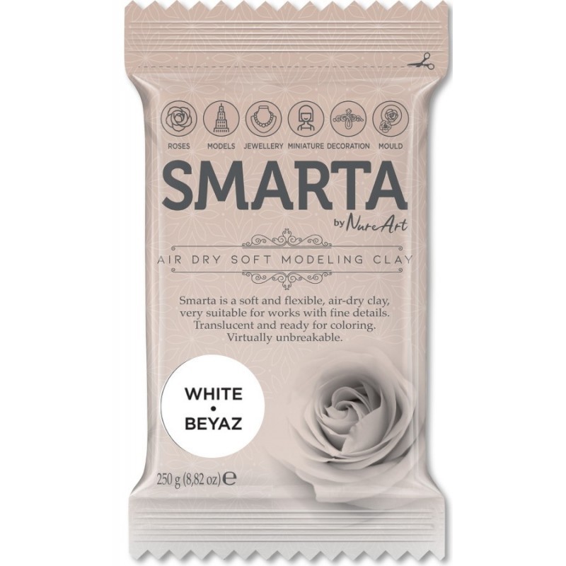 Smarta Havayla Kuruyan Modelleme Hamuru 250gr Beyaz