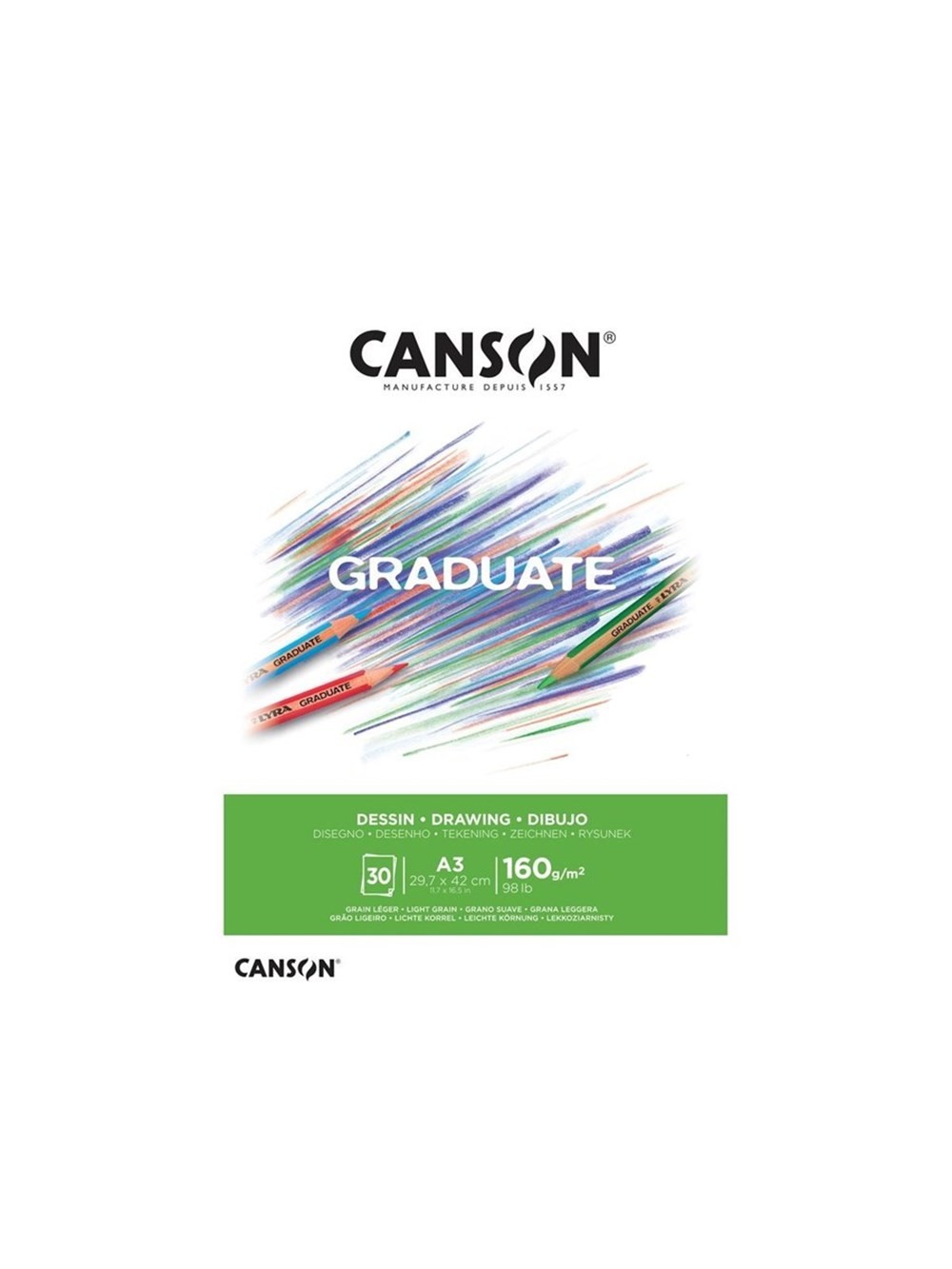 Canson Graduate Çizim Defteri Beyaz A3 160gr 30 Sayfa