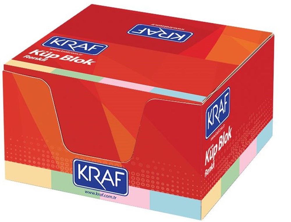 Kraf Küp Blok Renkli 8x8 cm 117G