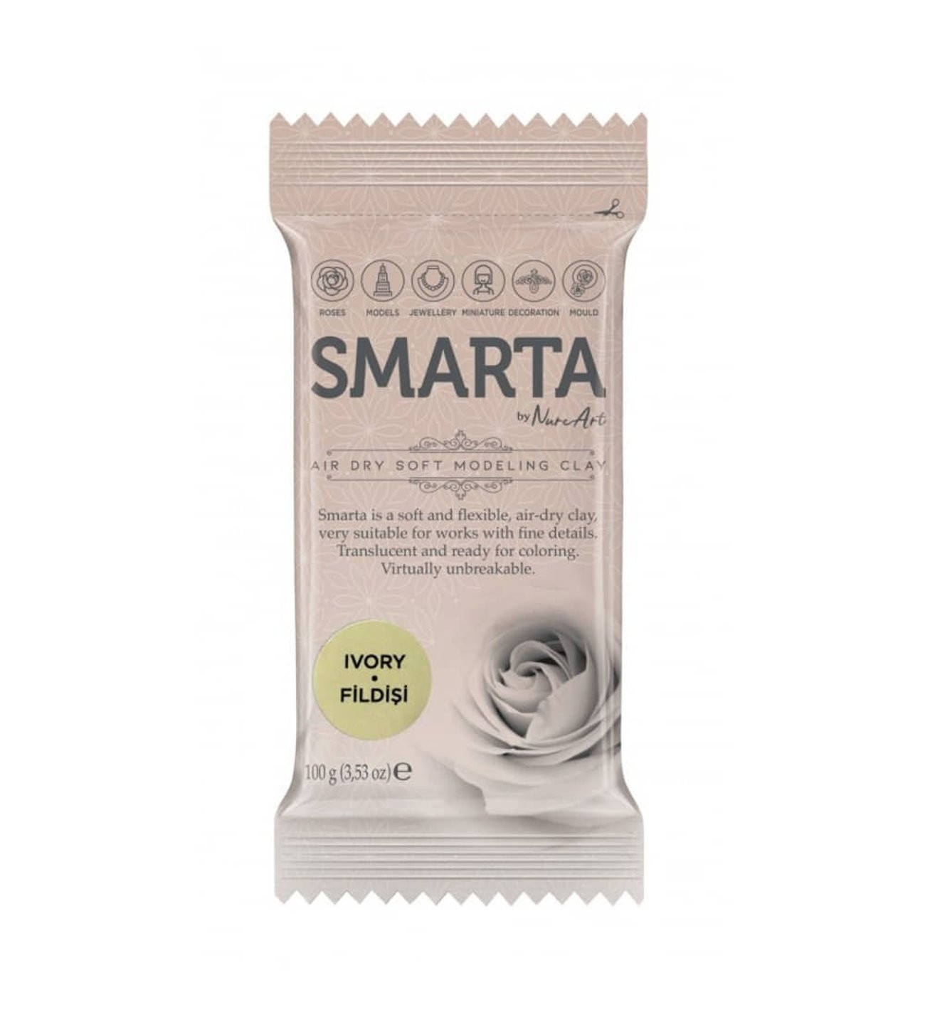 Smarta Havayla Kuruyan Modelleme Hamuru 100gr Fildişi
