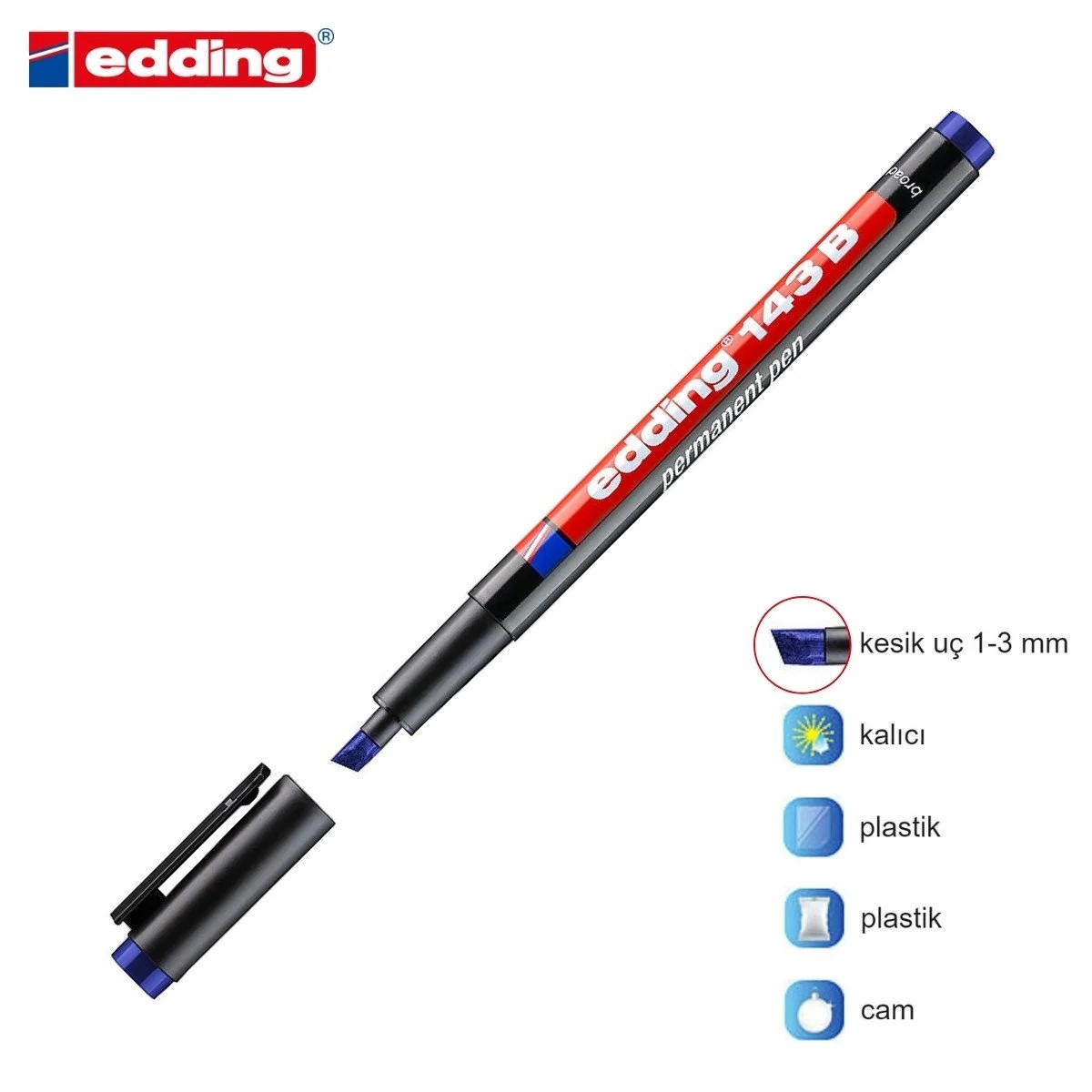 Edding Asetat Kalemi E-143B Mavi