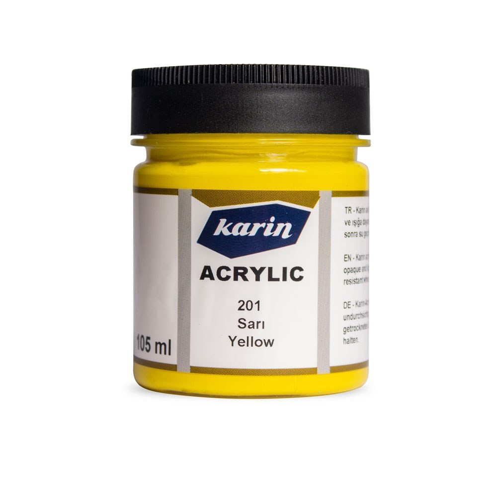 Karin Akrilik Boya 201 Sarı 105 ml