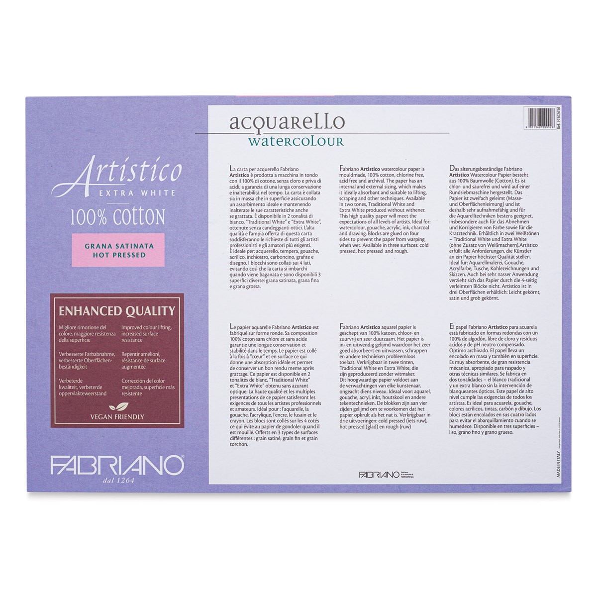 Fabriano Artistico Suluboya Defteri Extra White Grana Satinata Hot Pressed 300gr, 26x36 cm 20 Sayfa