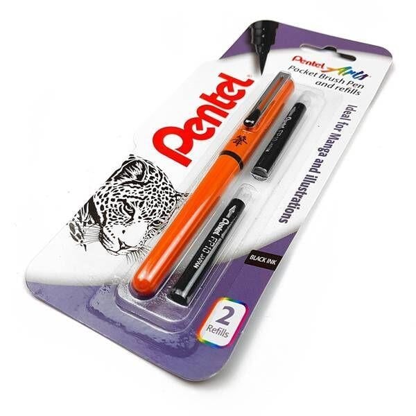 Pentel Arts Pocket Brush Cep Tipi Fırça Kalem Turuncu