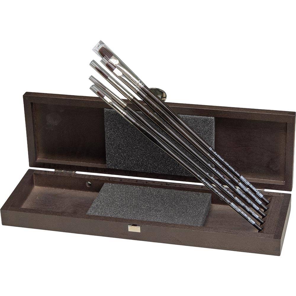 Da Vinci Ahşap Kutu Top-Acryl Akrilik ve Yağlı Boya 5'li Fırça Seti