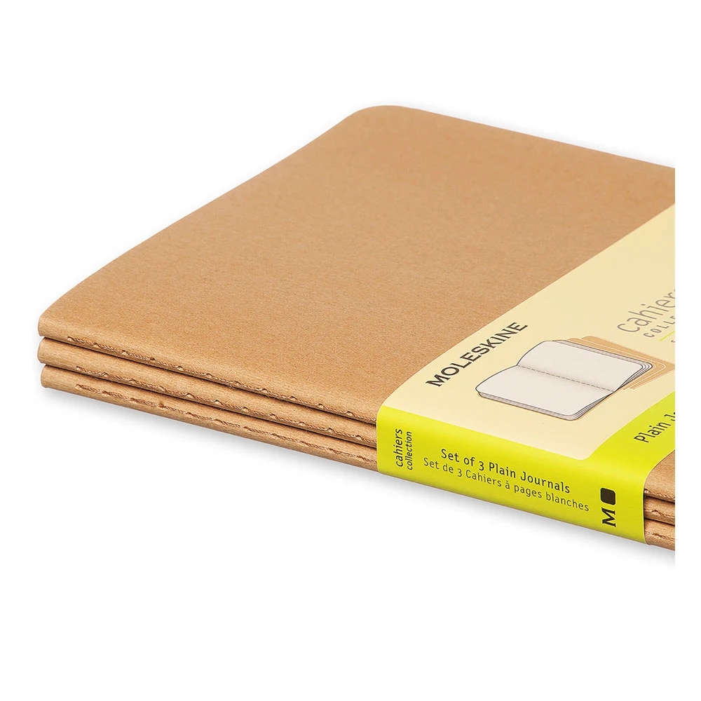 Moleskine Cahiers Journals Çizgisiz Defter 13x21 80 Sayfa Kraft Brown 3'lü Set