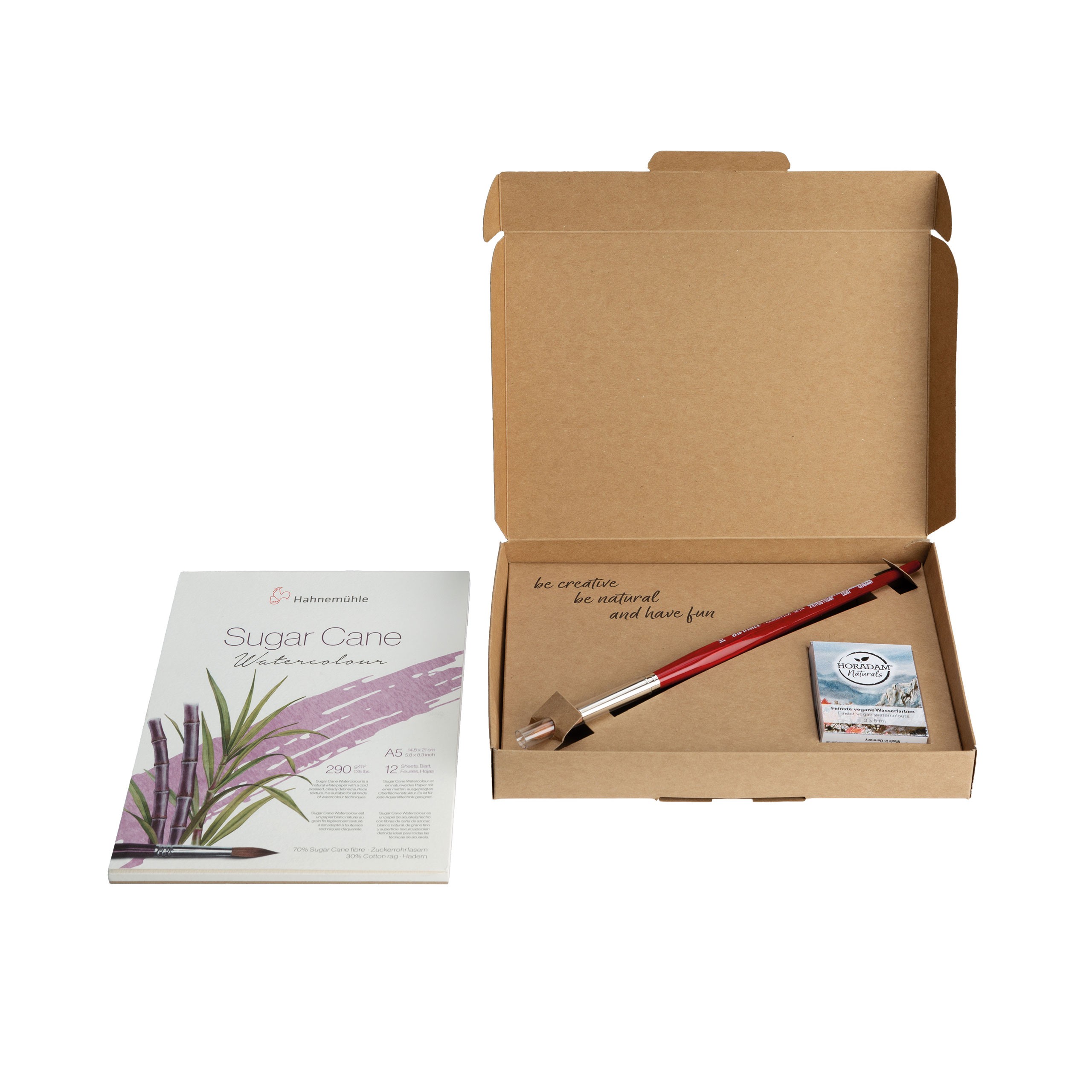 Schmincke Horadam Naturals 3'lü Set Sugarcan Defter ve Da Vinci Fırça