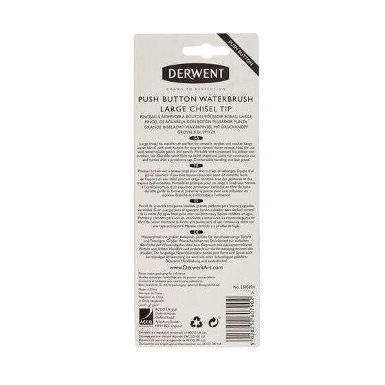 Derwent Professional Large Chisel Tip Push Button Waterbrush