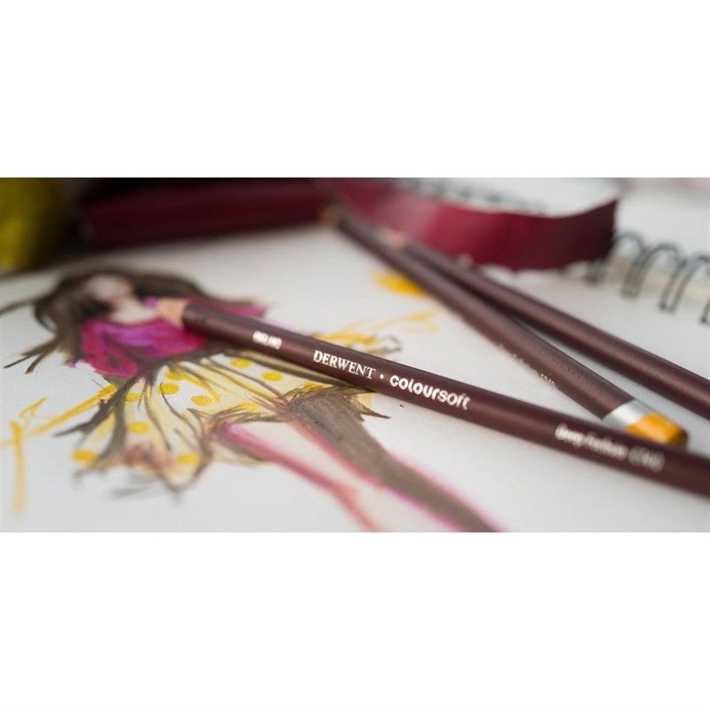 Derwent Coloursoft Colour Pencils Renkli Yumuşak Kuru Boya Kalemi 36lı Teneke Kutu
