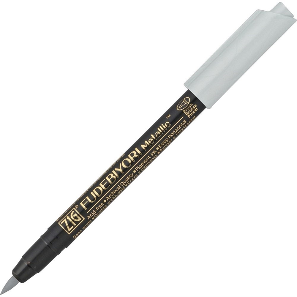 Zig Fudebiyori Metallic Brush Pen Yaldızlı Fırça Uçlu Marker Kalem 102 Silver