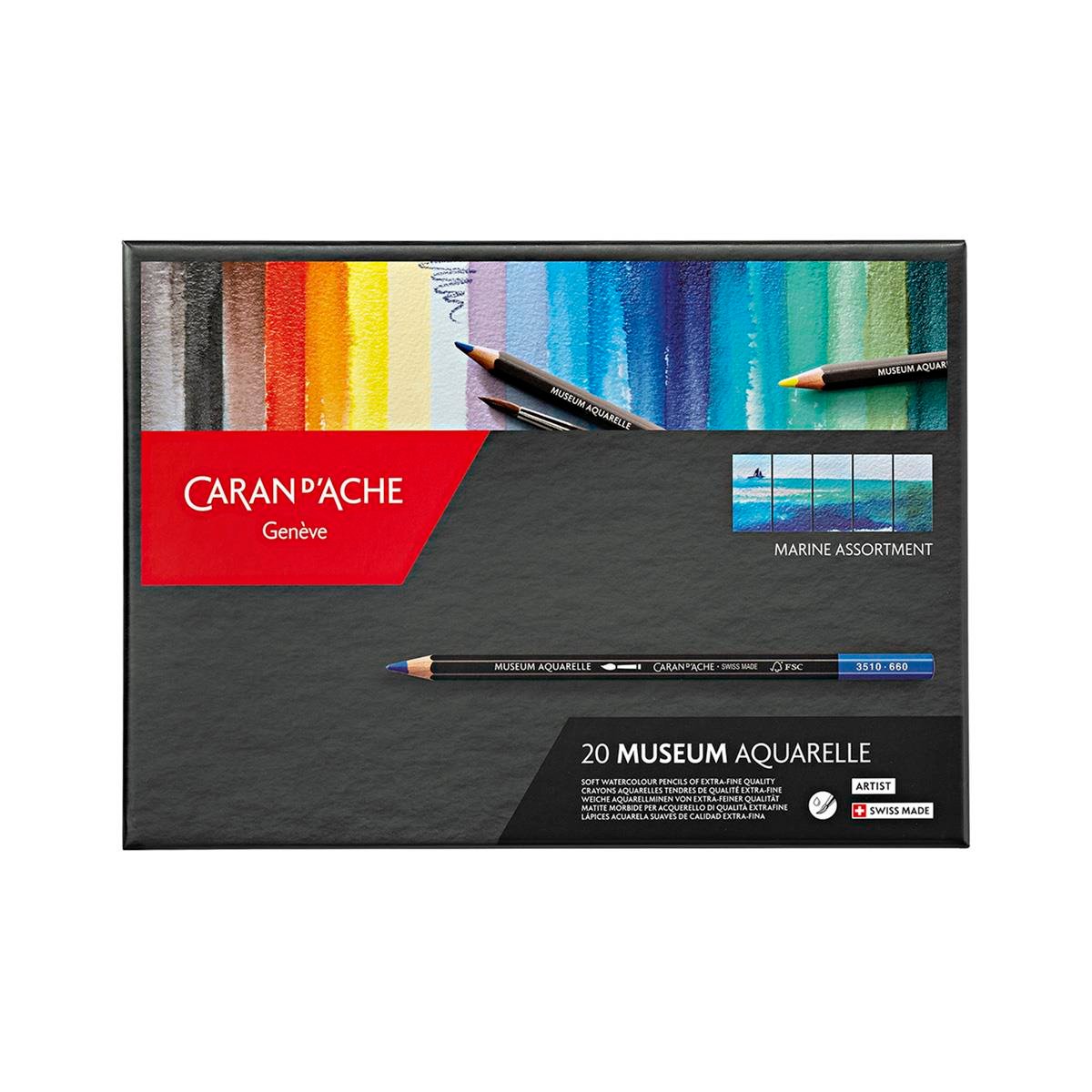 Caran d'Ache Museum Aquarell Marine Assortment Sulu Boya Kalem Seti 20 Renk