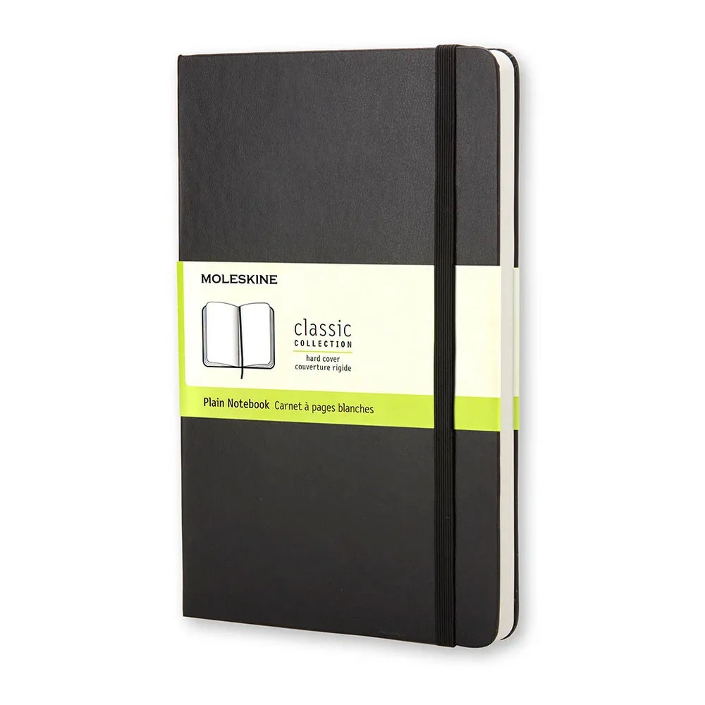 Moleskine Classic Sert Kapak Çizgisiz Defter 9x14 192 Sayfa Black