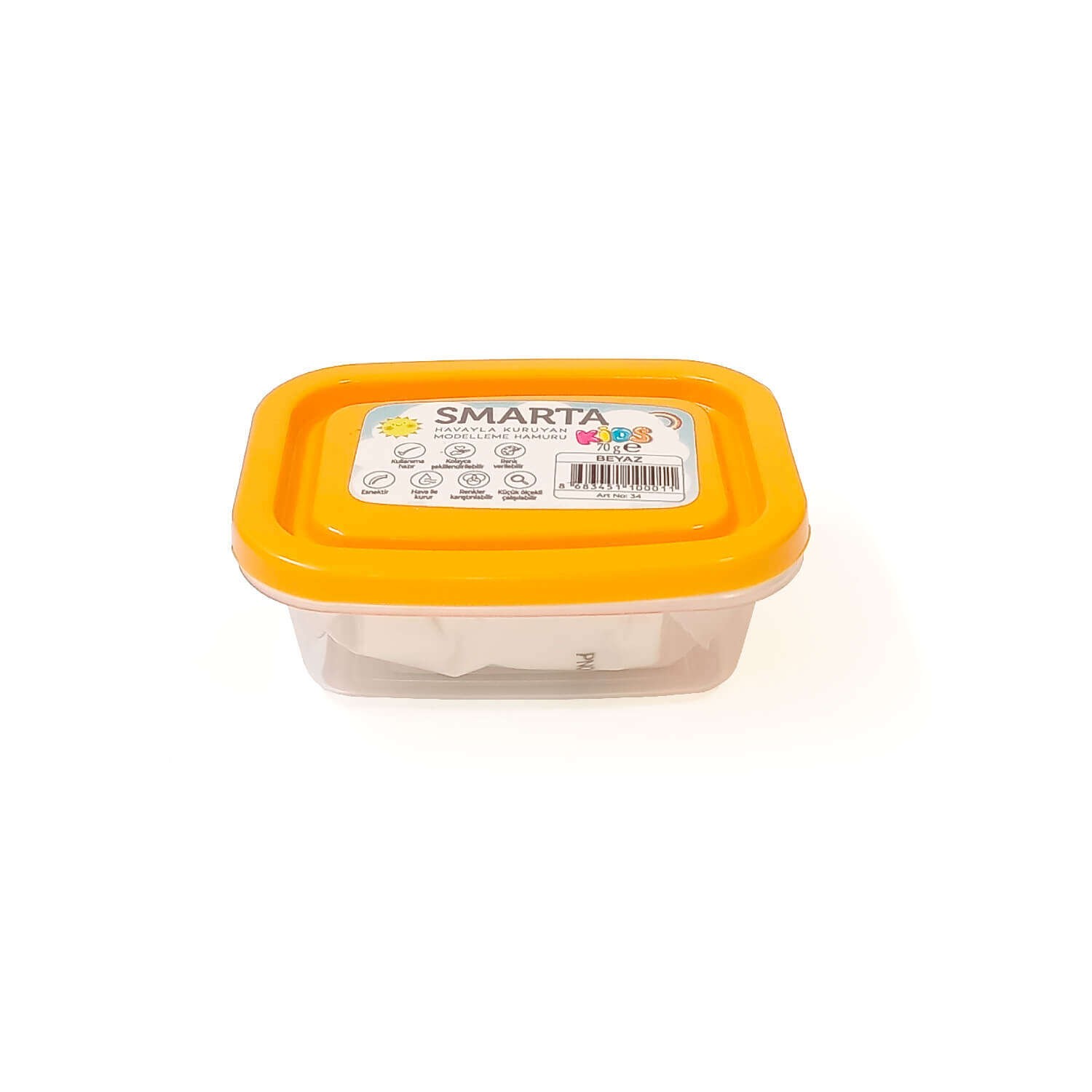 Smarta Kids Havayla Kuruyan Modelleme Hamuru 70gr Beyaz 34