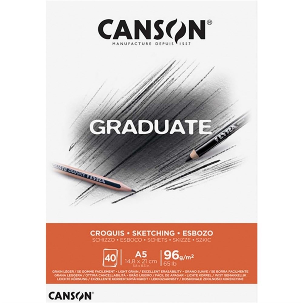 Canson Graduate Eskiz Defteri A5 96G 40 Sayfa
