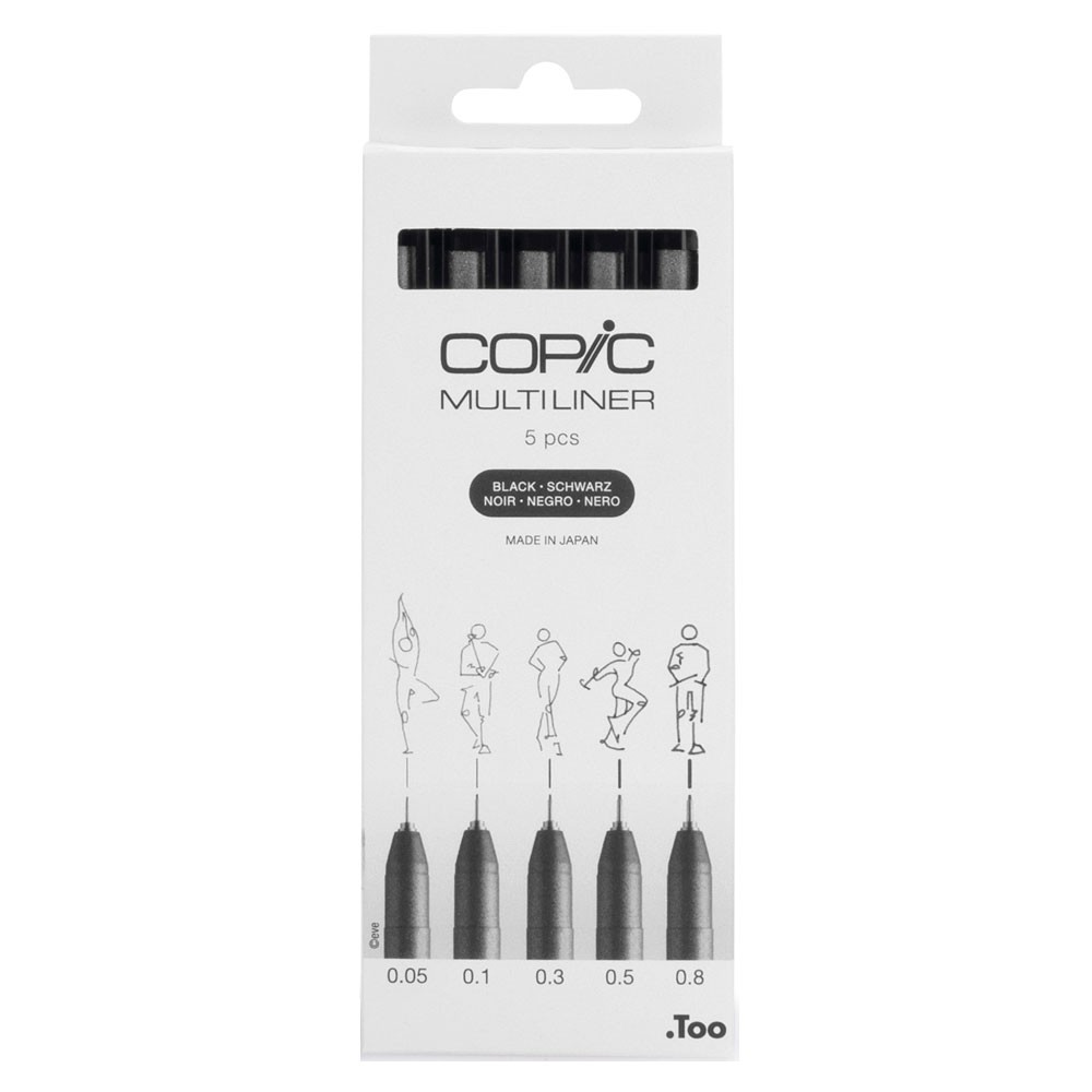 Copic Multıliner Siyah 5'li Set