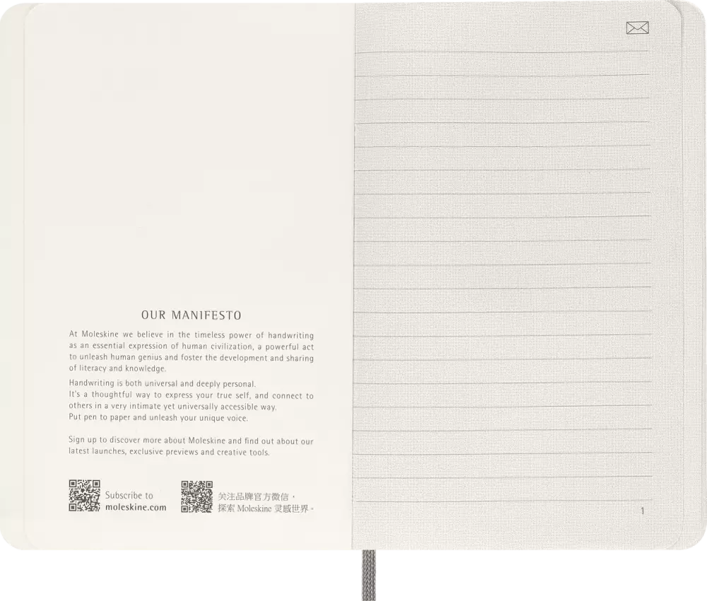 Moleskine Smart Sert Kapak Çizgili Defter 9x14 144 Sayfa 100 gr Black