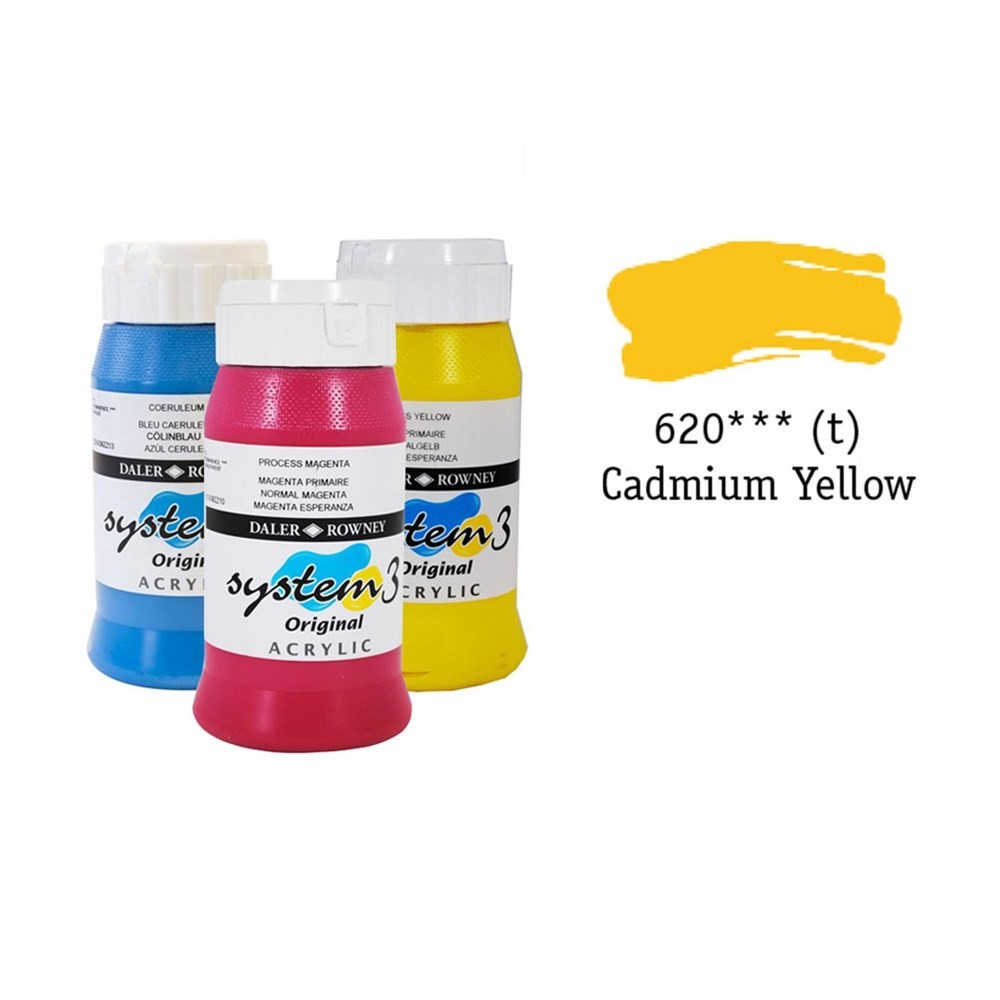 Daler Rowney System 3 Original Akrilik Boya 500 ml Cadmium Yellow Hue