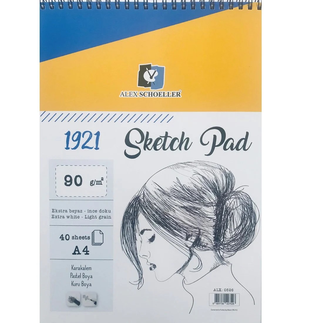 Alex Schoeller Sketch Pad Eskiz Defteri 90 gr A4 40 Yaprak