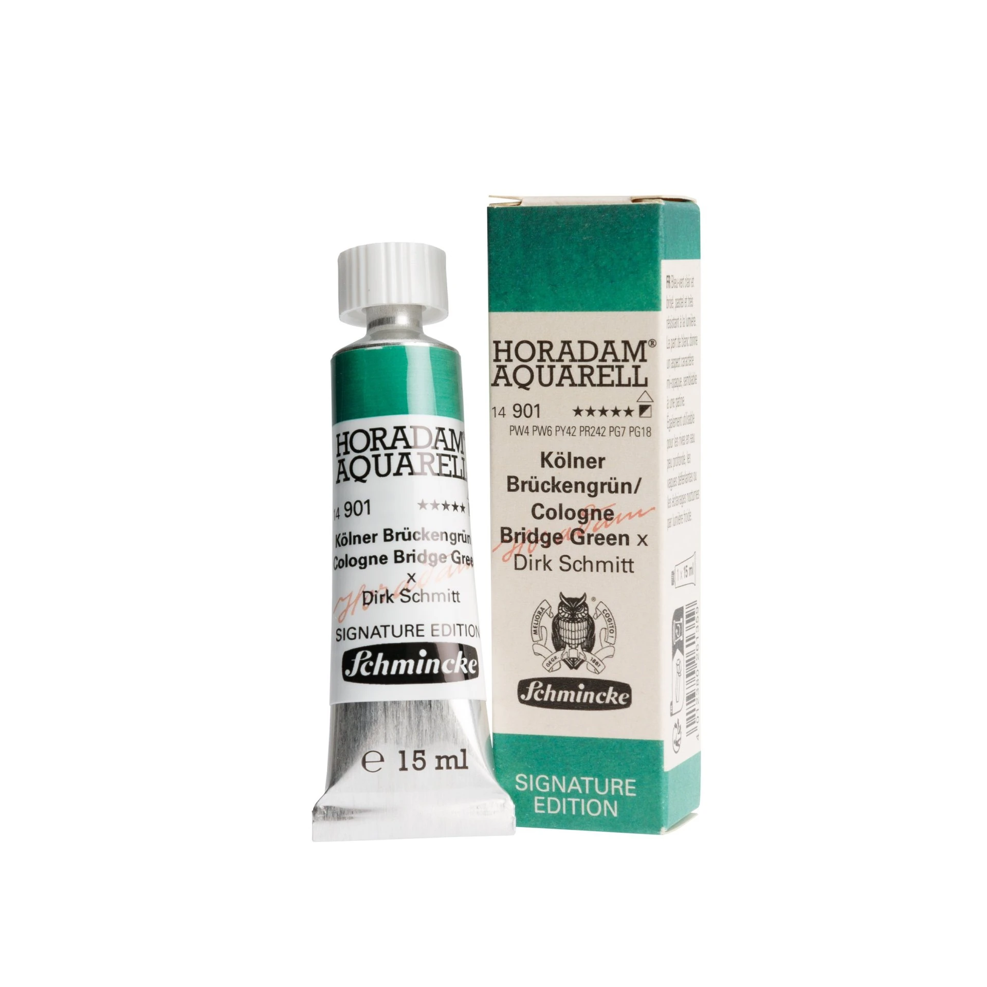 Schmincke Horadam Aquarell Signature Edition Özel Renkler Cologne Bridge Green 15 ml Tüp 901