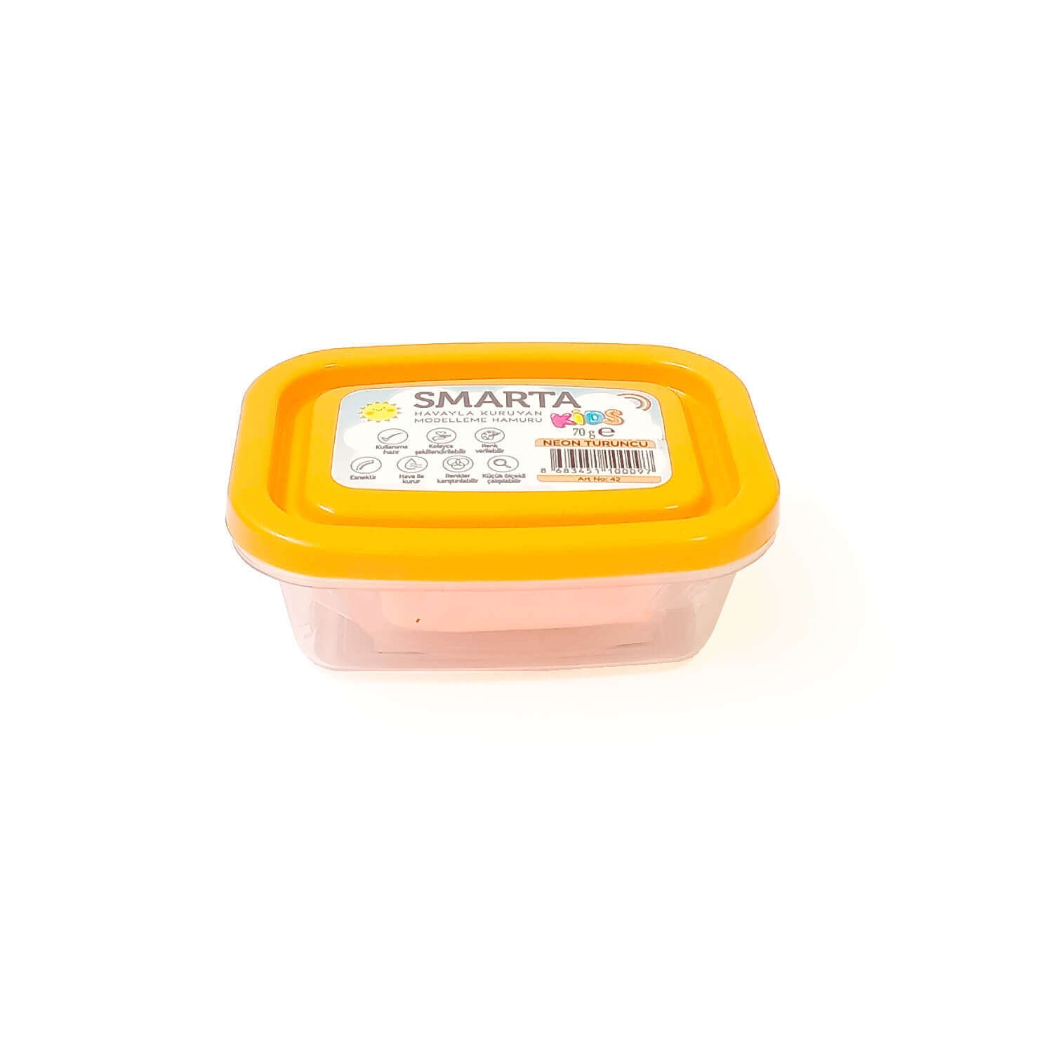 Smarta Kids Havayla Kuruyan Modelleme Hamuru 70gr Neon Turuncu 42