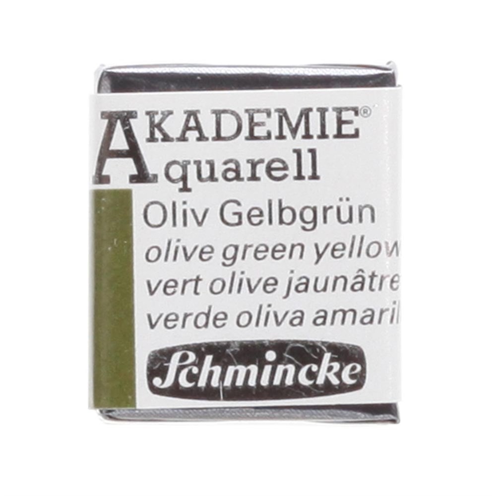 Schmincke Akademie Aquarell Yarım Tablet Sulu Boya 554 Olive Green Yellowish