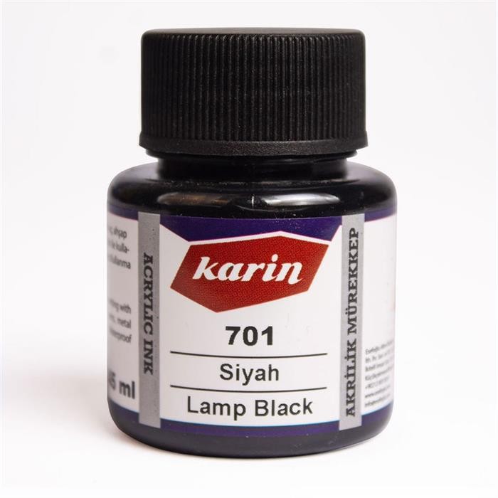 Karin Akrilik Mürekkep Siyah 45 ml