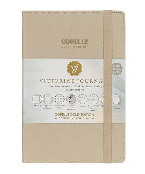 Victorias Journals Copelle Gold Bujo Noktalı Defter 14x21 cm 55 gr 152 Yaprak Bej