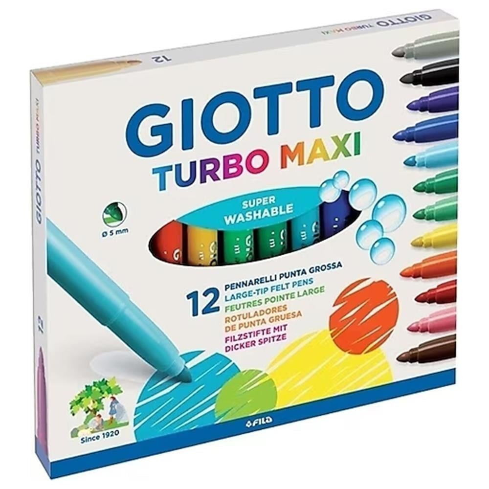 Giotto Turbo Color Maxi Keçeli Kalem 12 Renk