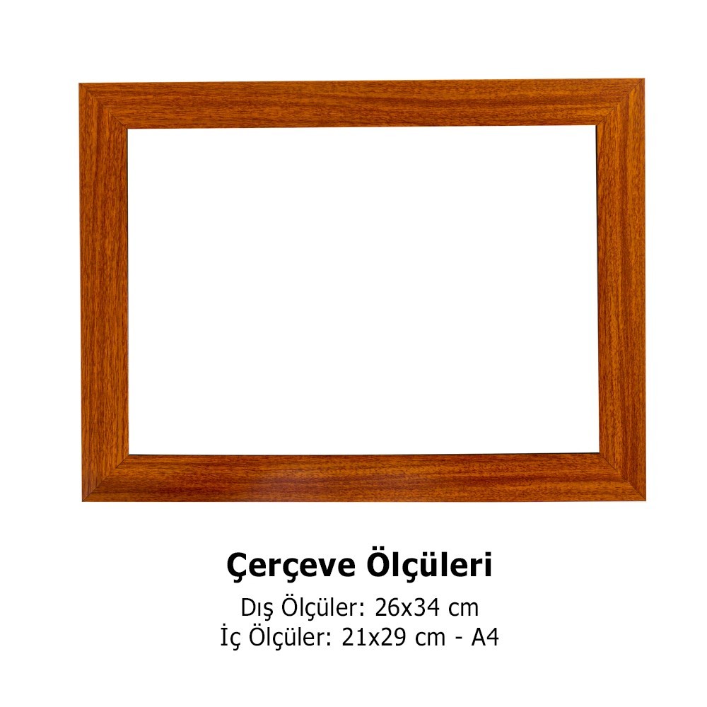 Çerçeve Ahşap Rengi Düz A4