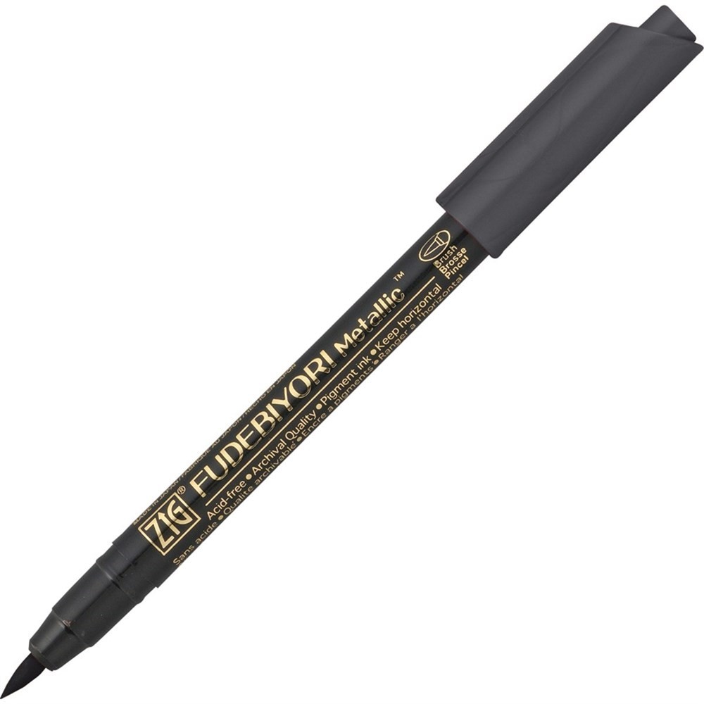 Zig Fudebiyori Metallic Brush Pen Yaldızlı Fırça Uçlu Marker Kalem 127 Black