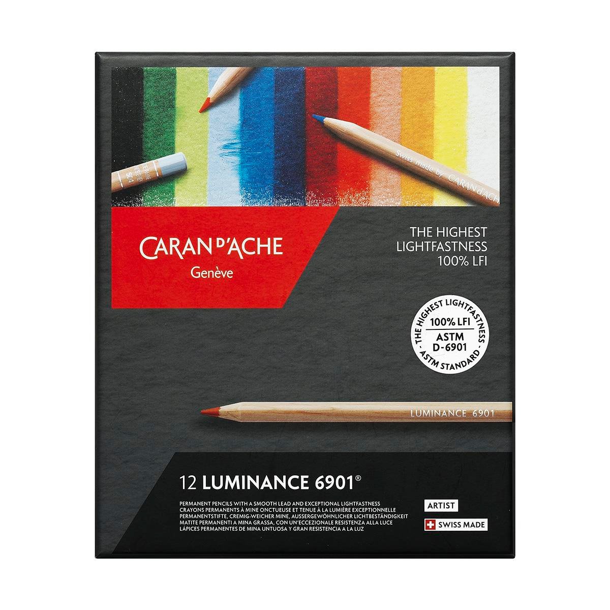 Caran d'Ache Luminance 6901 Kuru Boya Kalem Seti 12 Renk