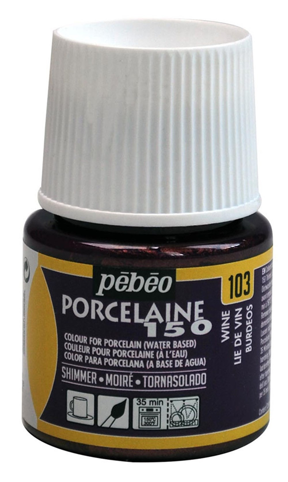 Pebeo Porcelaine 150 Fırınlanabilir Porselen Boyası 45 ml 103 Shimmer Wine