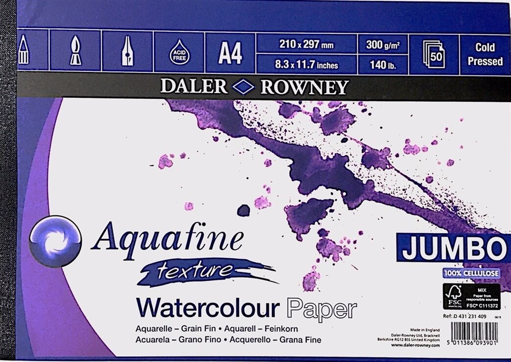 Daler Rowney Aquafine Texture Pad A4 Jumbo 300gr 50 Sh