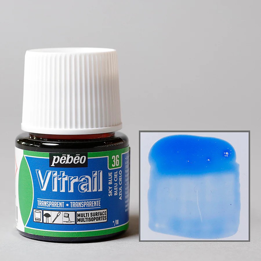 Pebeo Vitrail Cam Boyası 45 ml Sky Blue