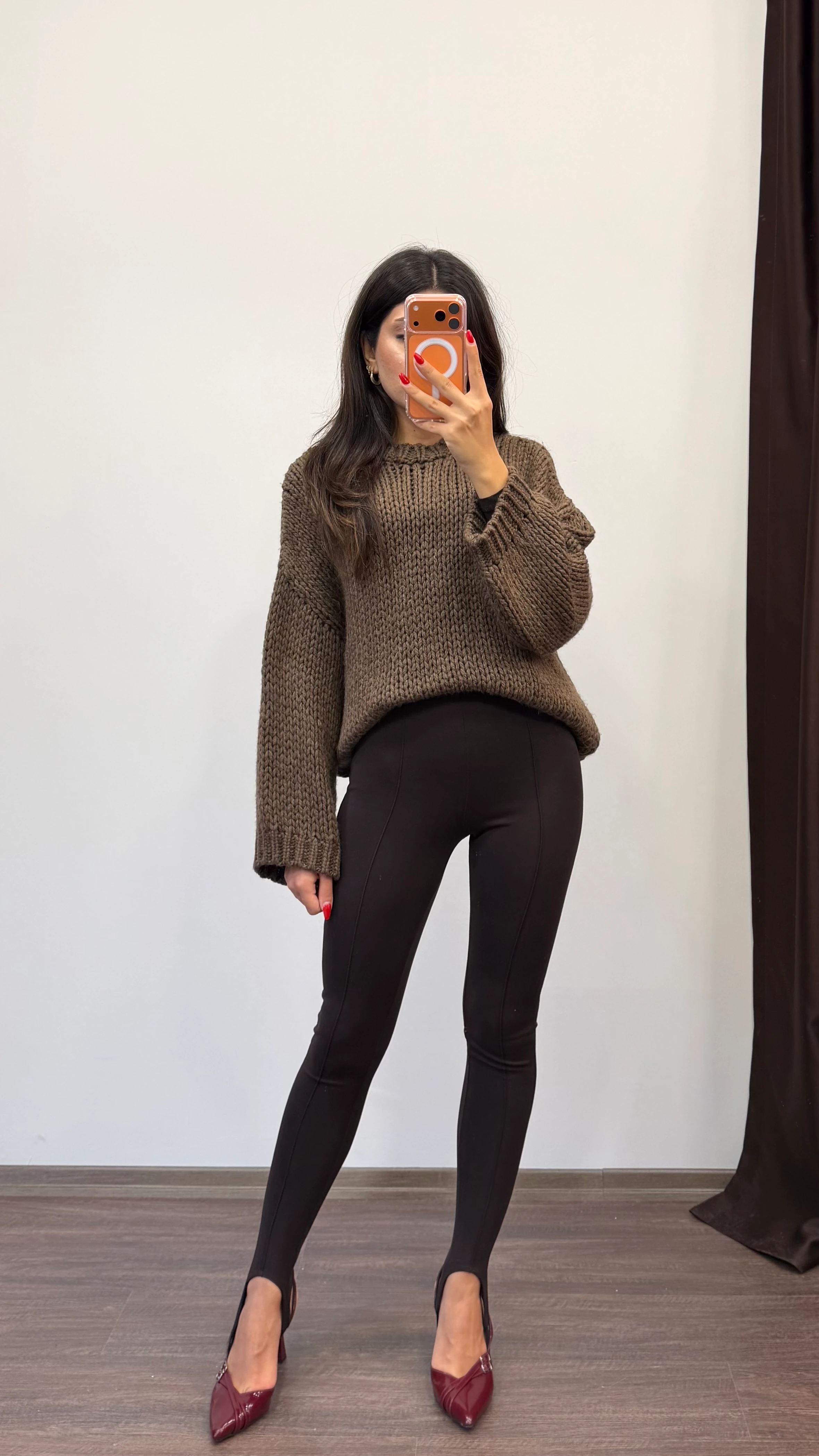 Kadın Nevür Detaylı Paça Lastikli (Füze) Tayt