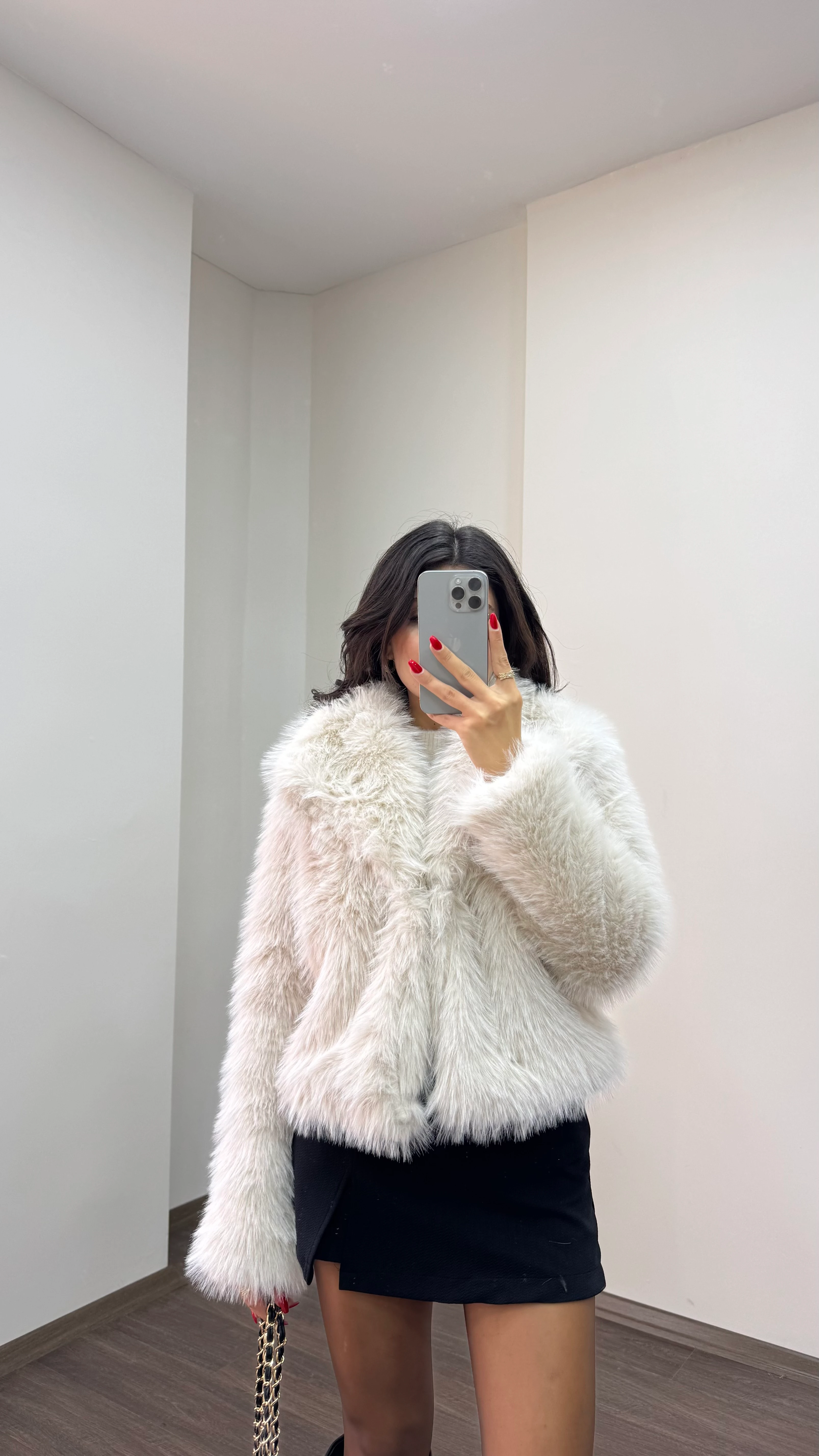 Kadın Kruvaze Yaka Premium Lolita Kürk