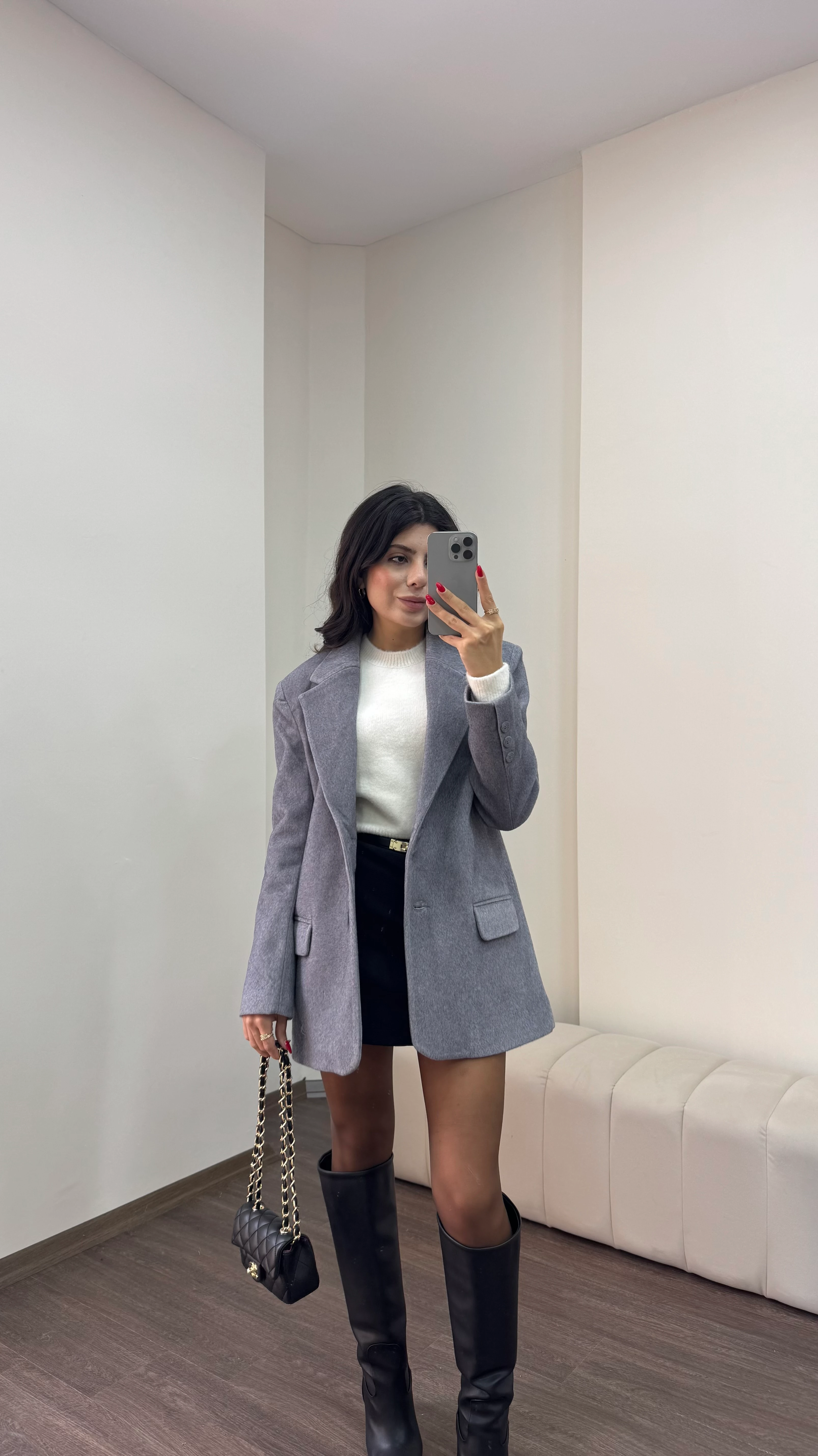 Kadın Blazer Kesim Kürklü Ceket