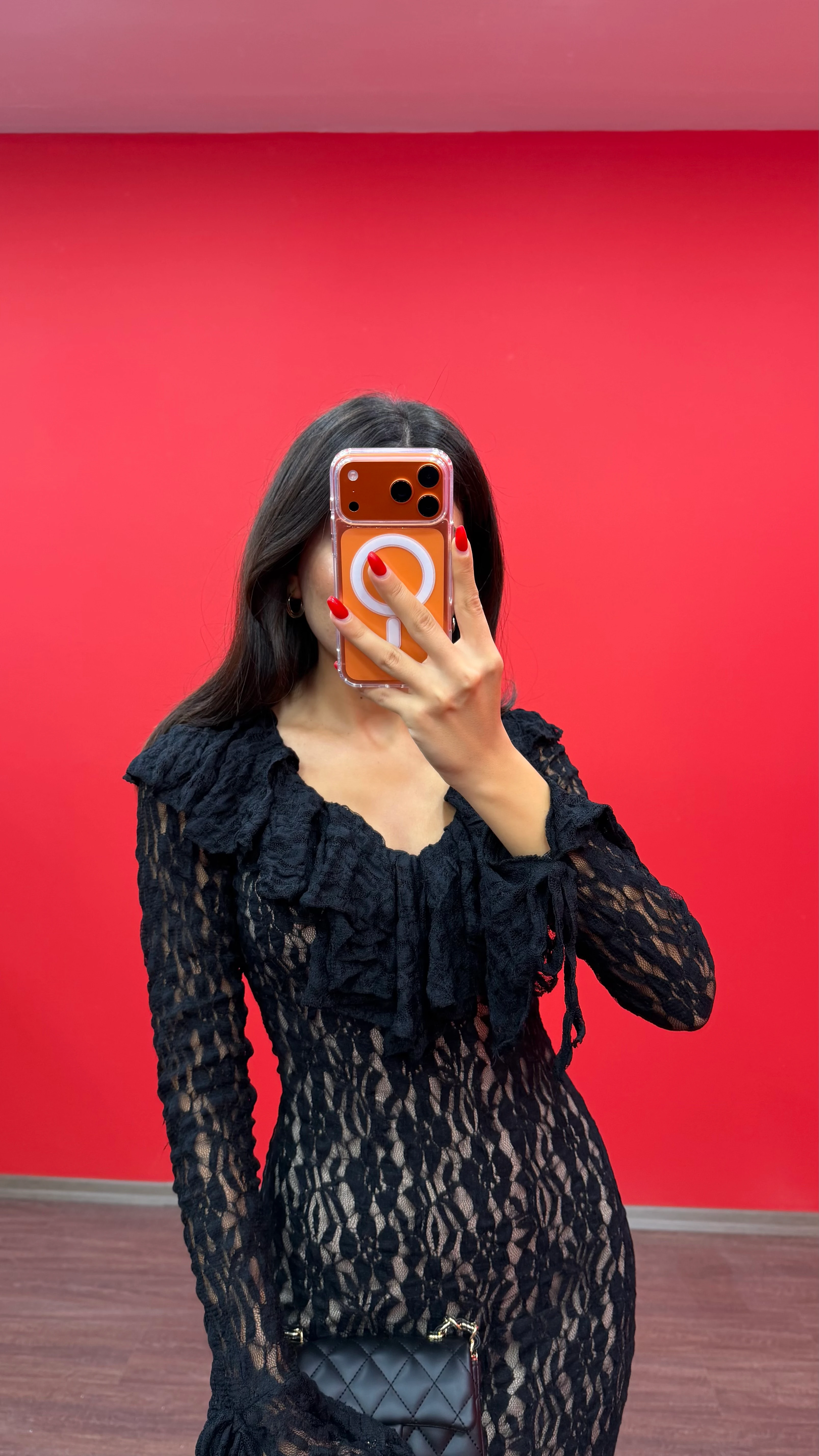 Kadın Dantelli Midi Elbise