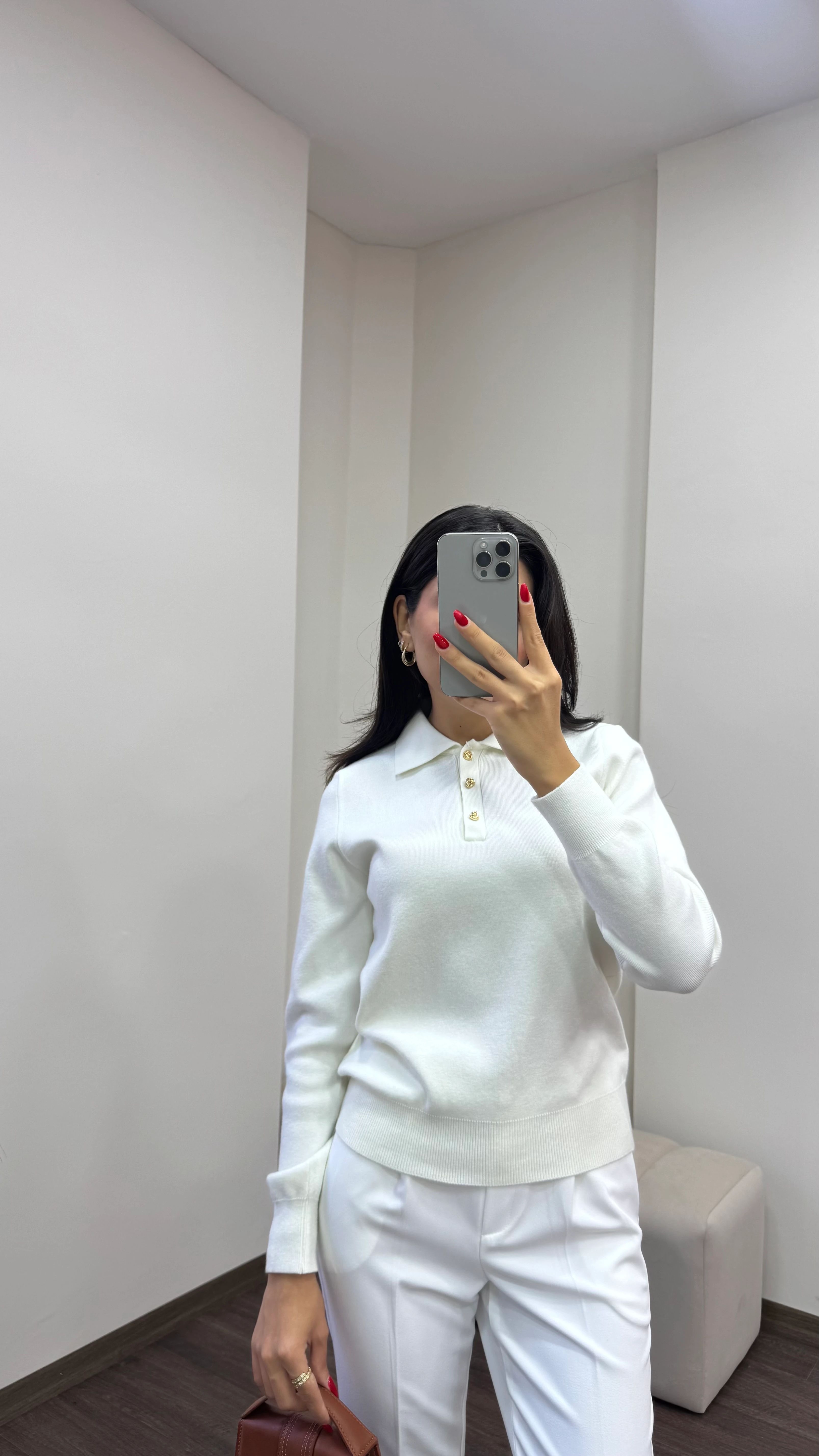 Kadın Polo Yaka Uzun Kol Triko