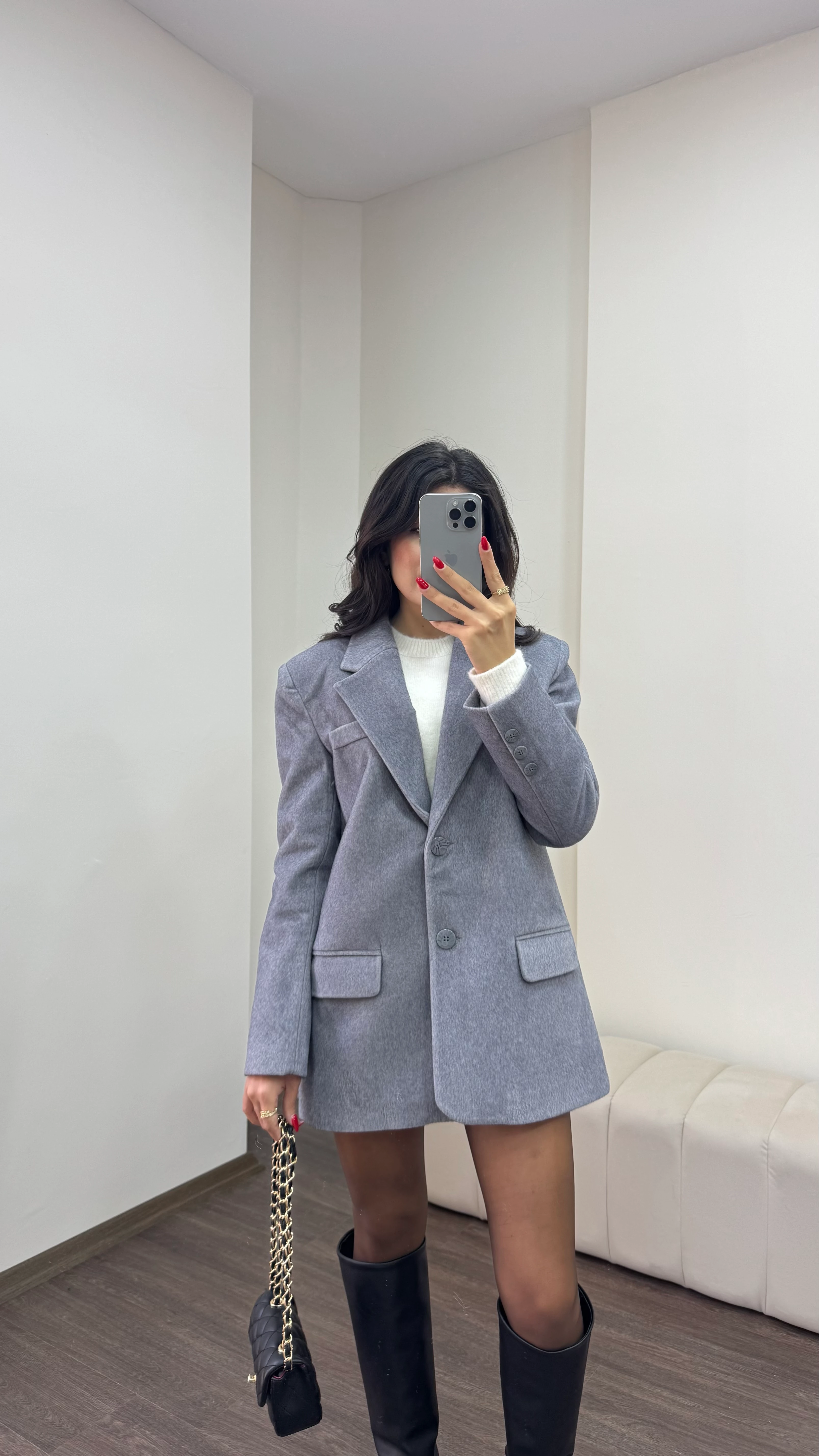 Kadın Blazer Kesim Kürklü Ceket