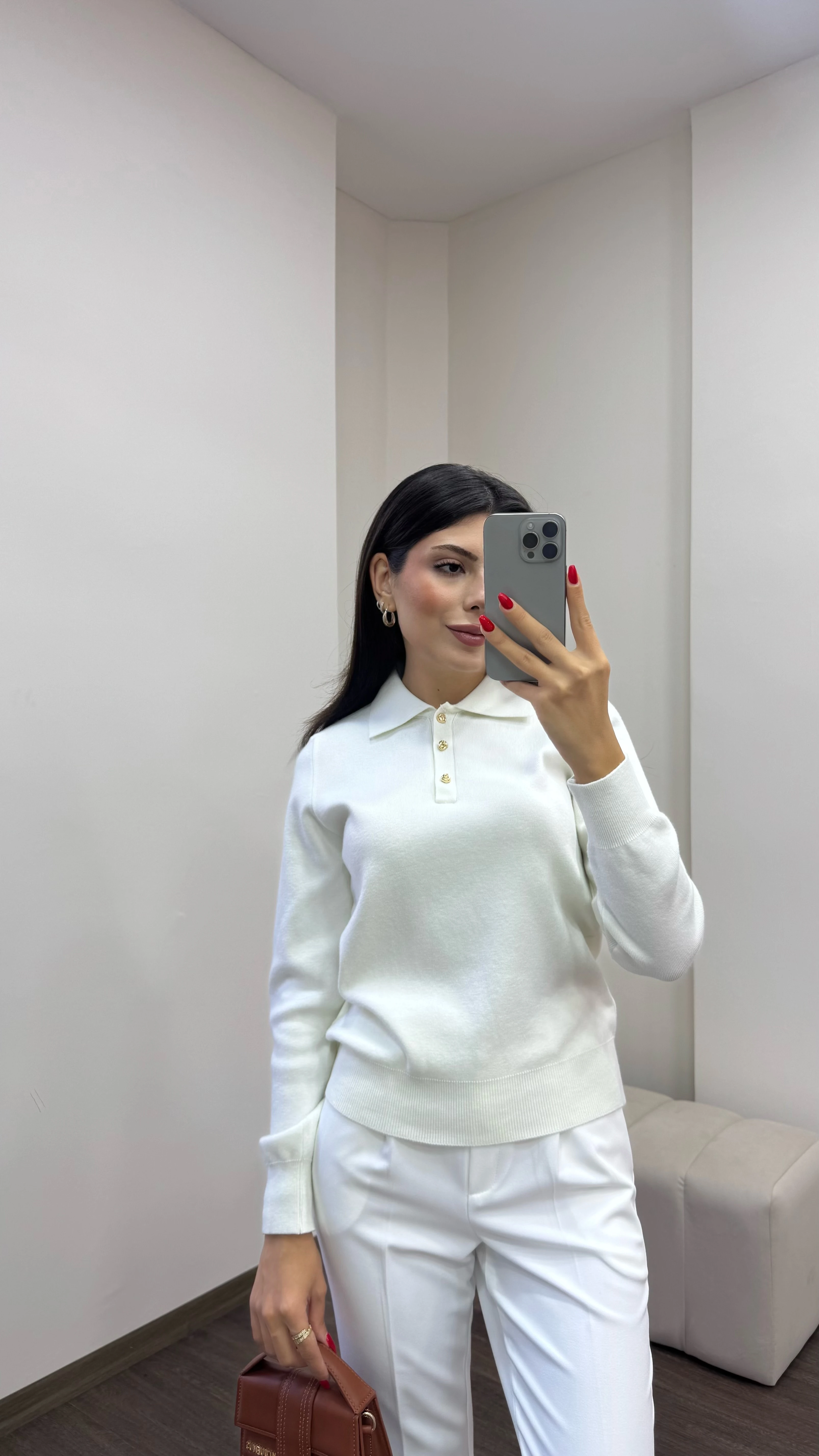 Kadın Polo Yaka Uzun Kol Triko