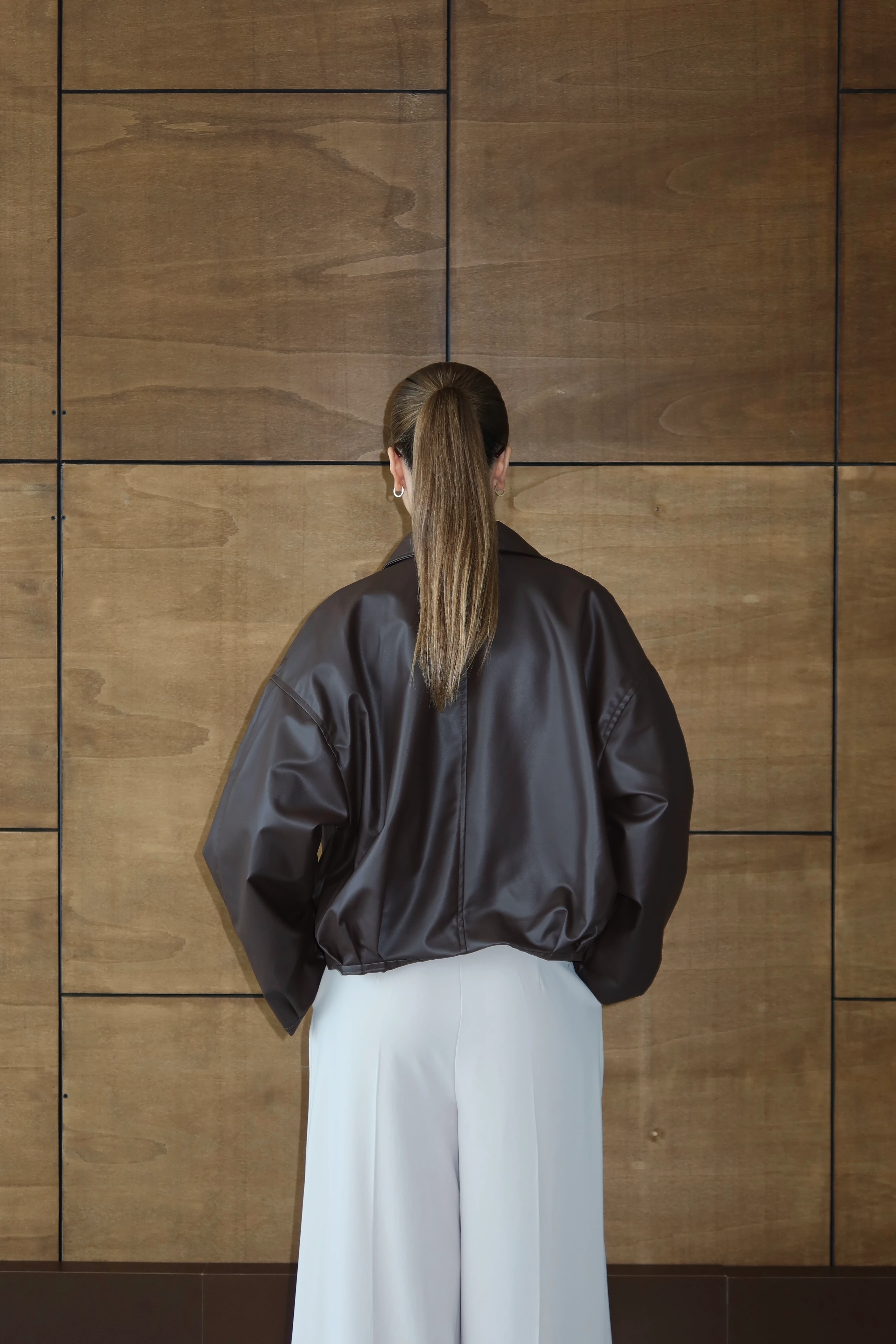 Kadın Kemer Detaylı Deri Ceket