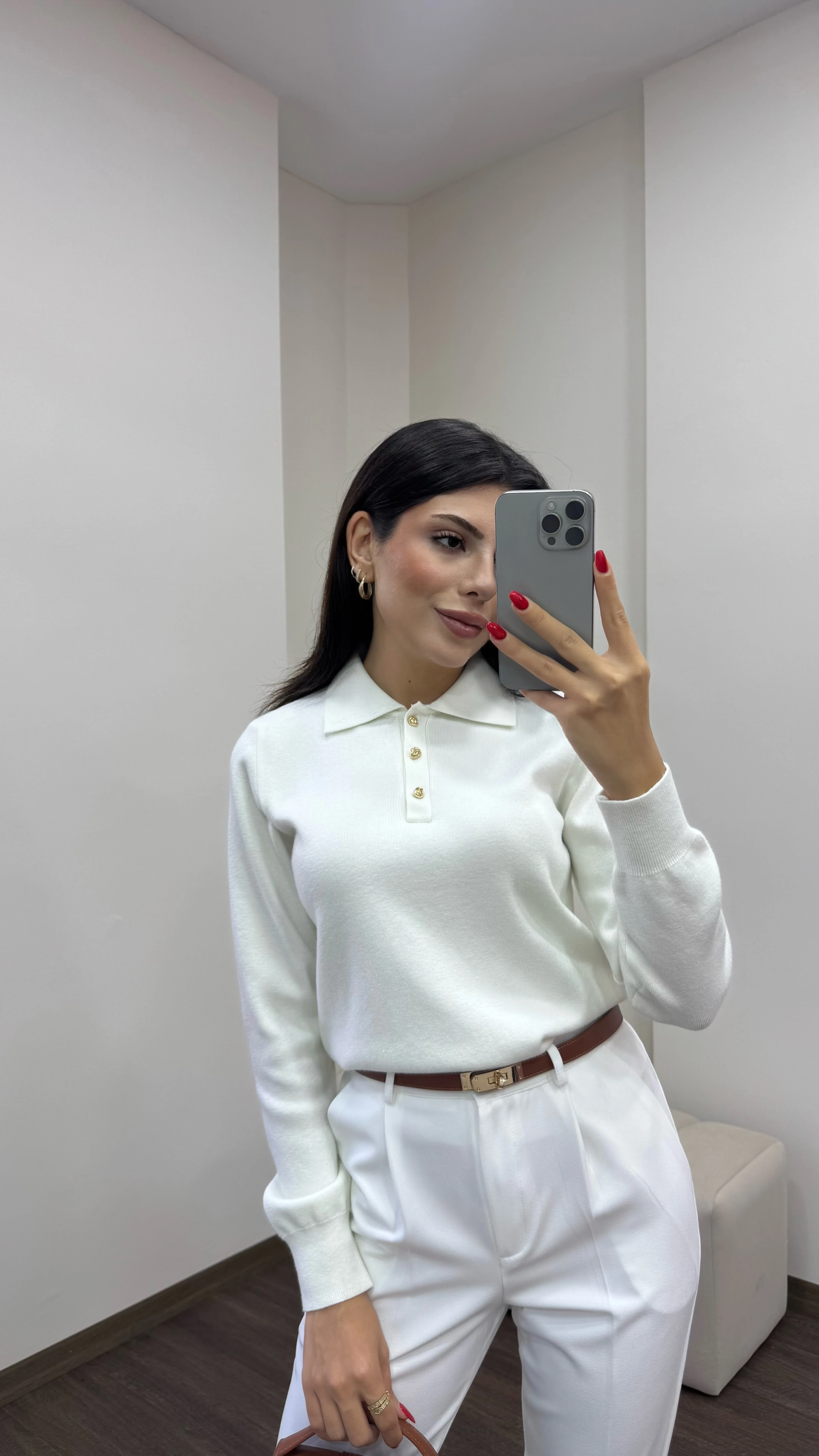 Kadın Polo Yaka Uzun Kol Triko