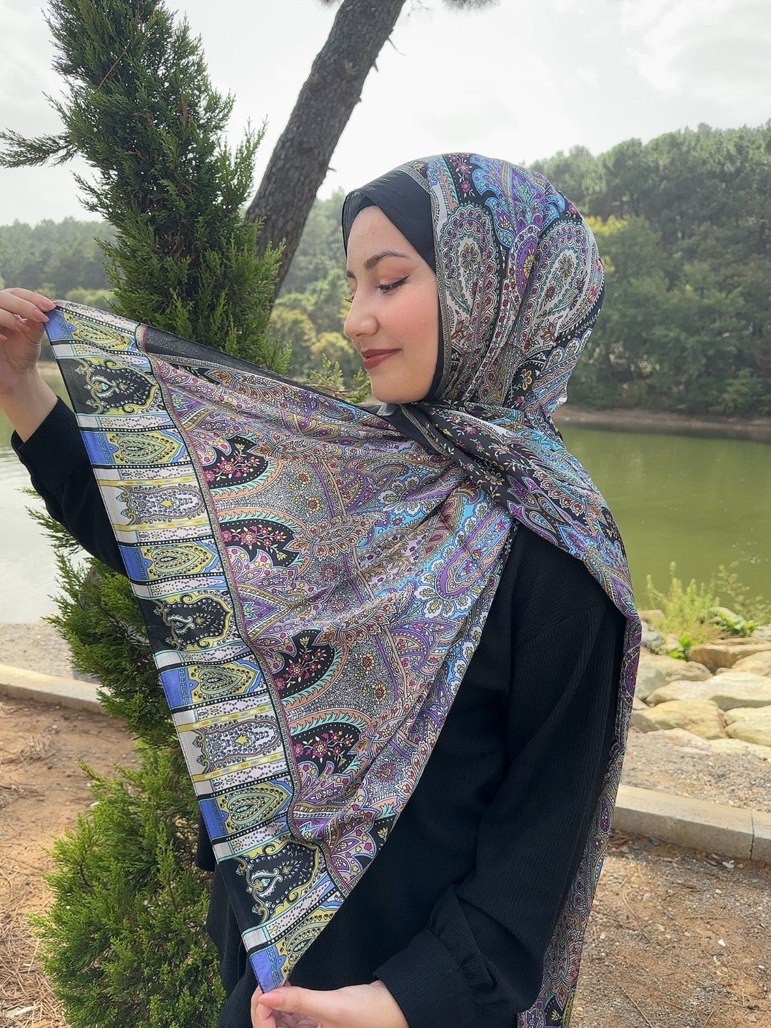 Hint İpeği Etro Desen - Hint İpeği Etro Desen Mürdüm