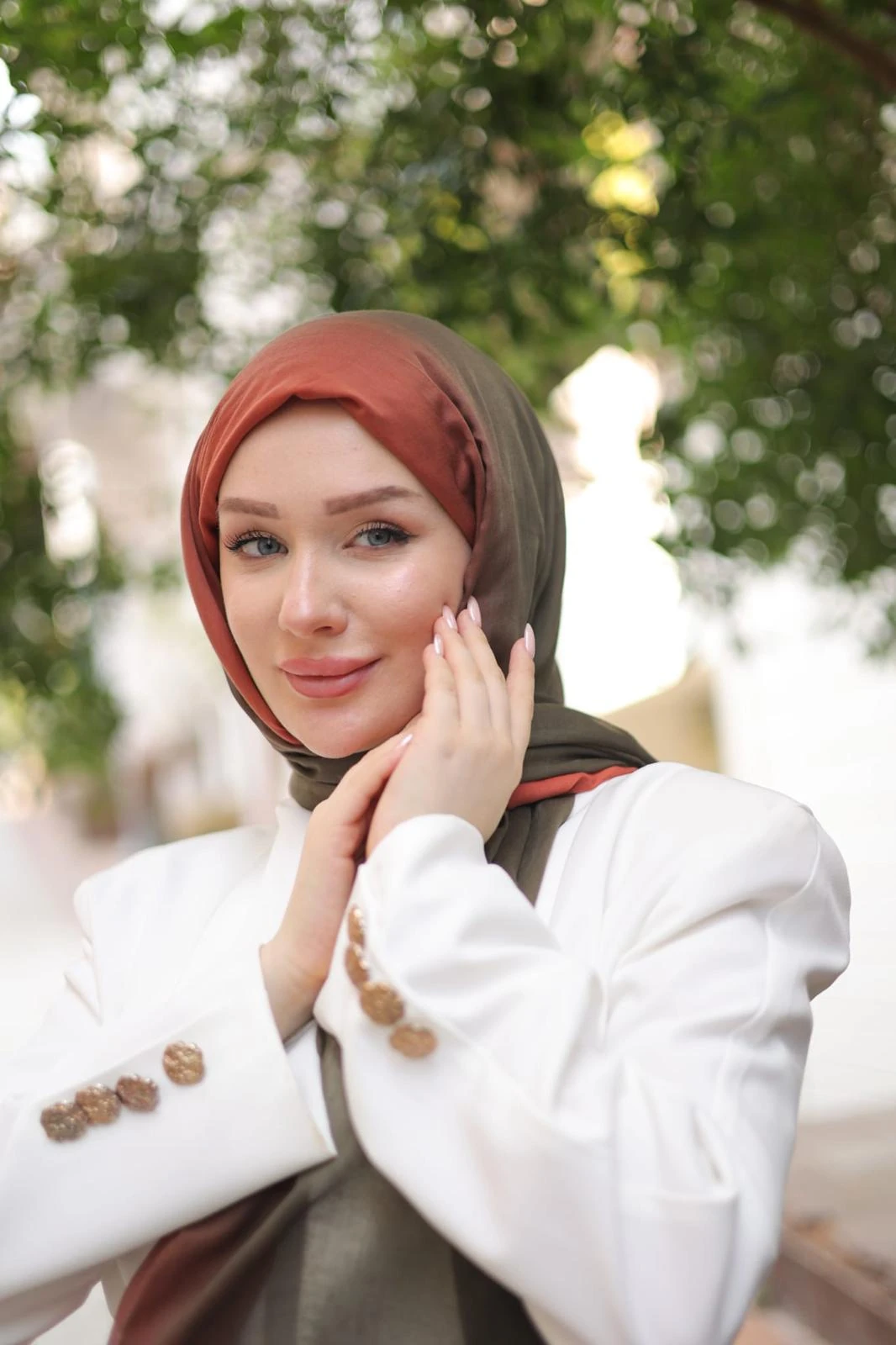 Degrade Pamuk Şal - Degrade Pamuk Şal  Haki